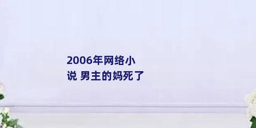 2006年网络小说 男主的妈死了